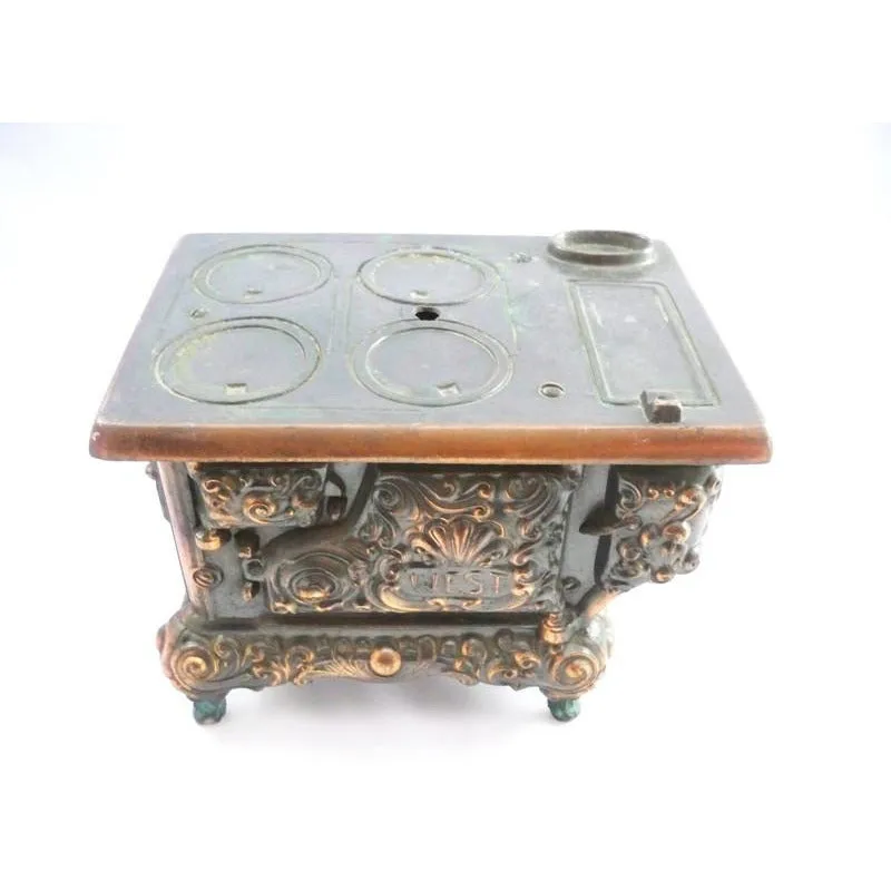 RARE Antique Stern West Miniature  Stove Copper Bronze  Heavy
