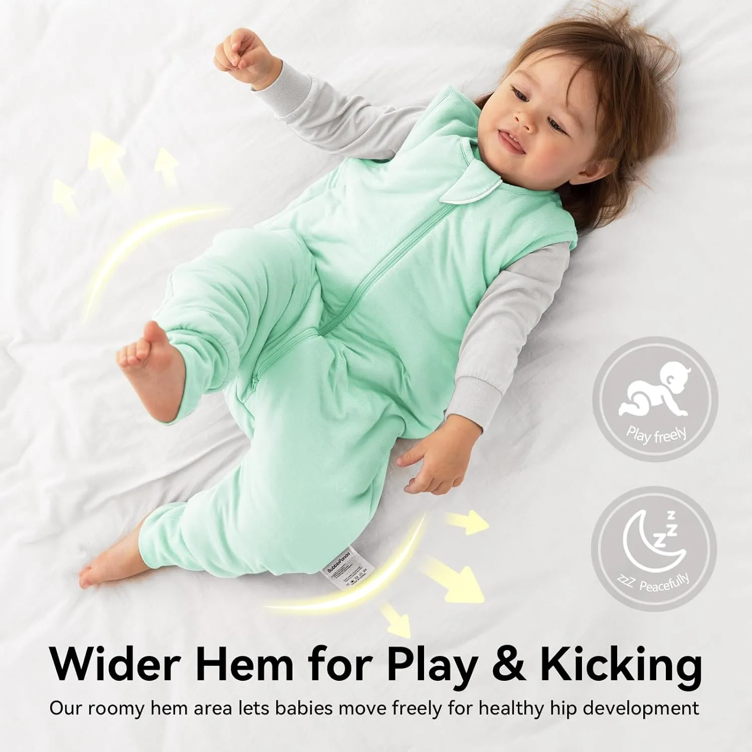 Rayon Made From Bamboo Sleep Sack 12-24 Months 1.0 Tog Ultra Soft Toddler Sleep Sack 1t-2t with Feet 2-Way Zipper Unisex Baby Sleeping Bag with Legs Baby Wearable Blanket All-year-around-Green