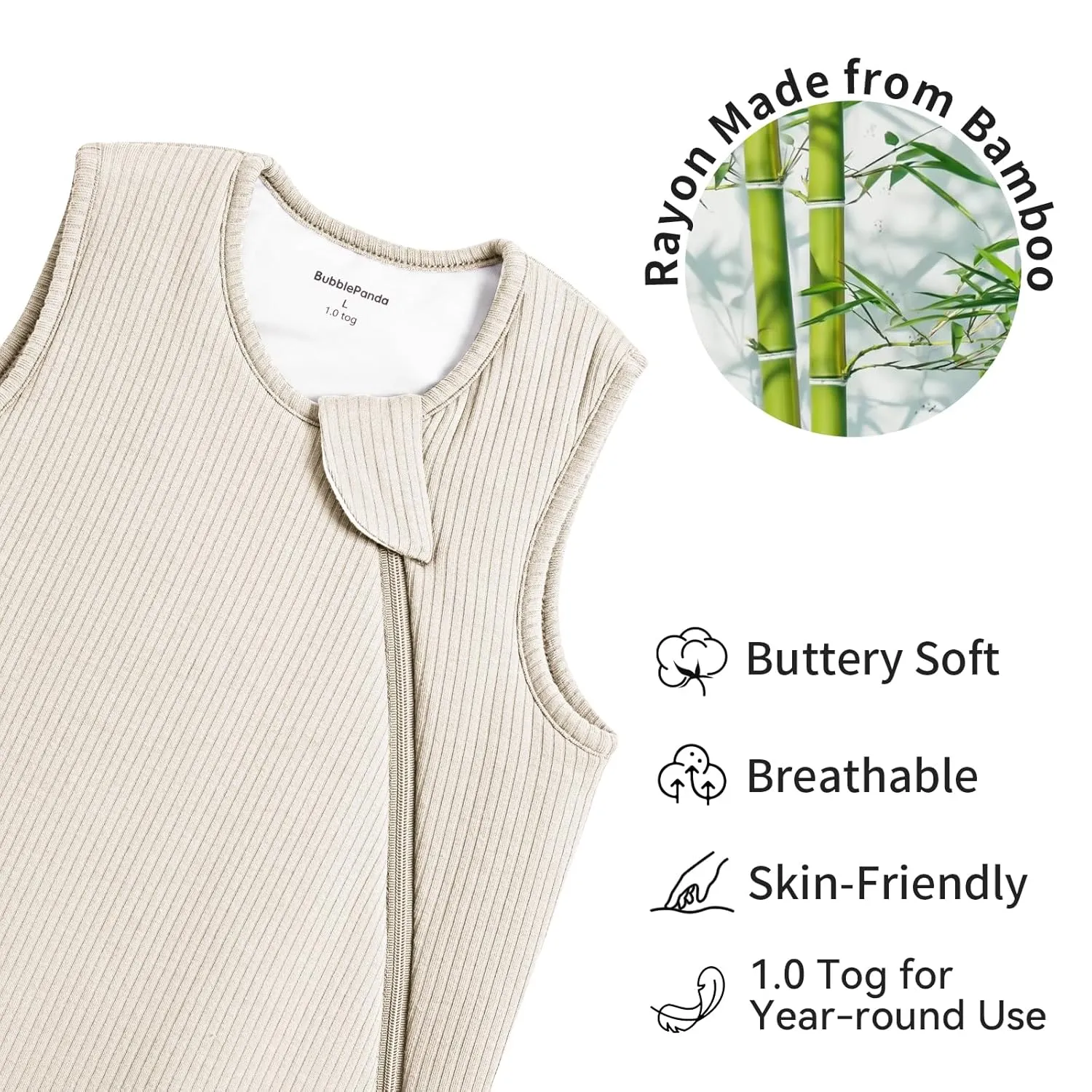 Rayon Made from Bamboo Sleep Sack 18-24 Months 1.0 Tog Supersoft & Breathable Toddler Sleep Sack 2t Baby Wearable Blanket with 2-Way Zipper Unisex Sleeping Bag for Babies