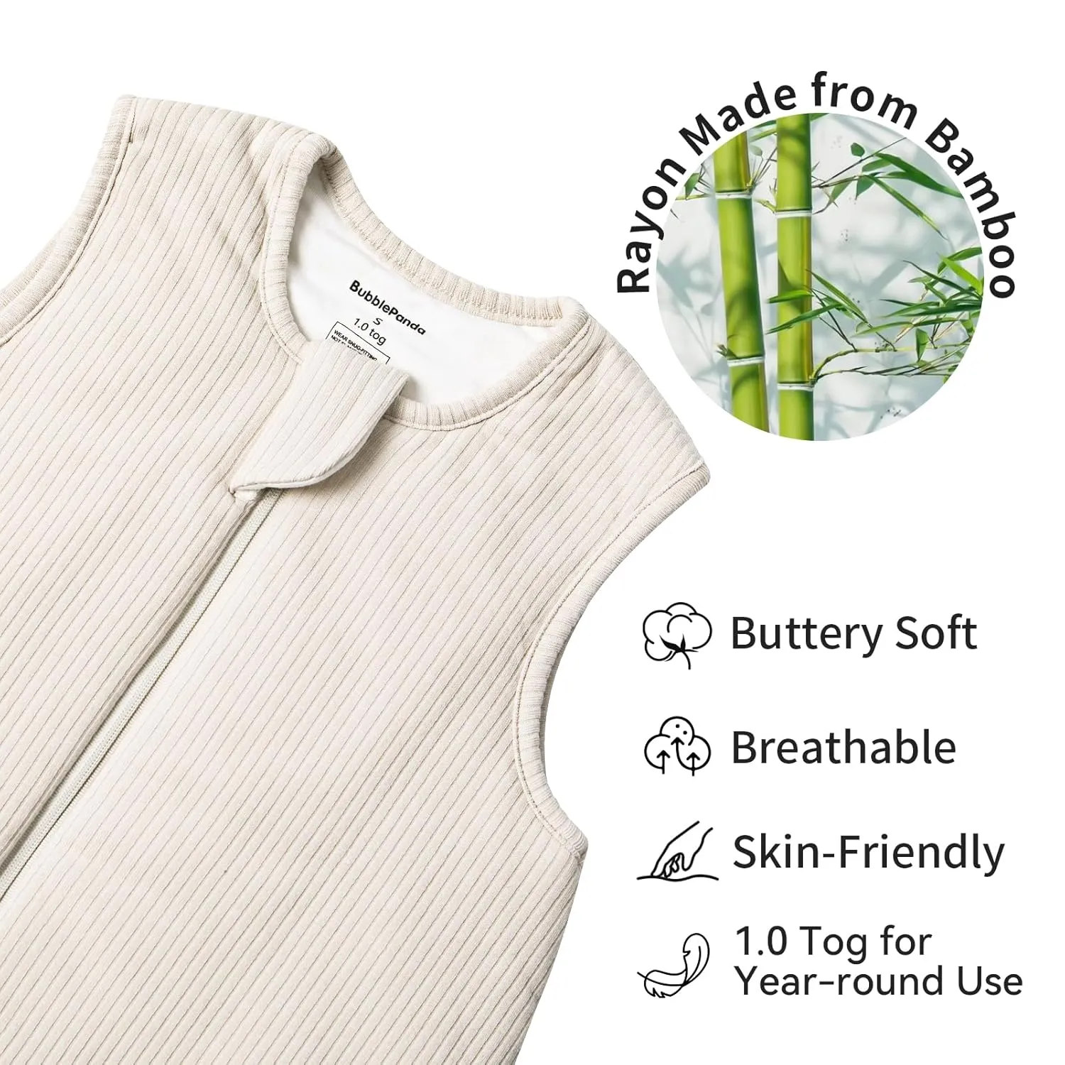 Rayon Made from Bamboo Toddler Sleep Sack with Feet 12-24 Months 1.0 Tog Breathable Sleep Sack 1t-2t Ultra Soft Baby Wearable Blanket with Legs Unisex Sleeping Bag with 2-Way Zipper