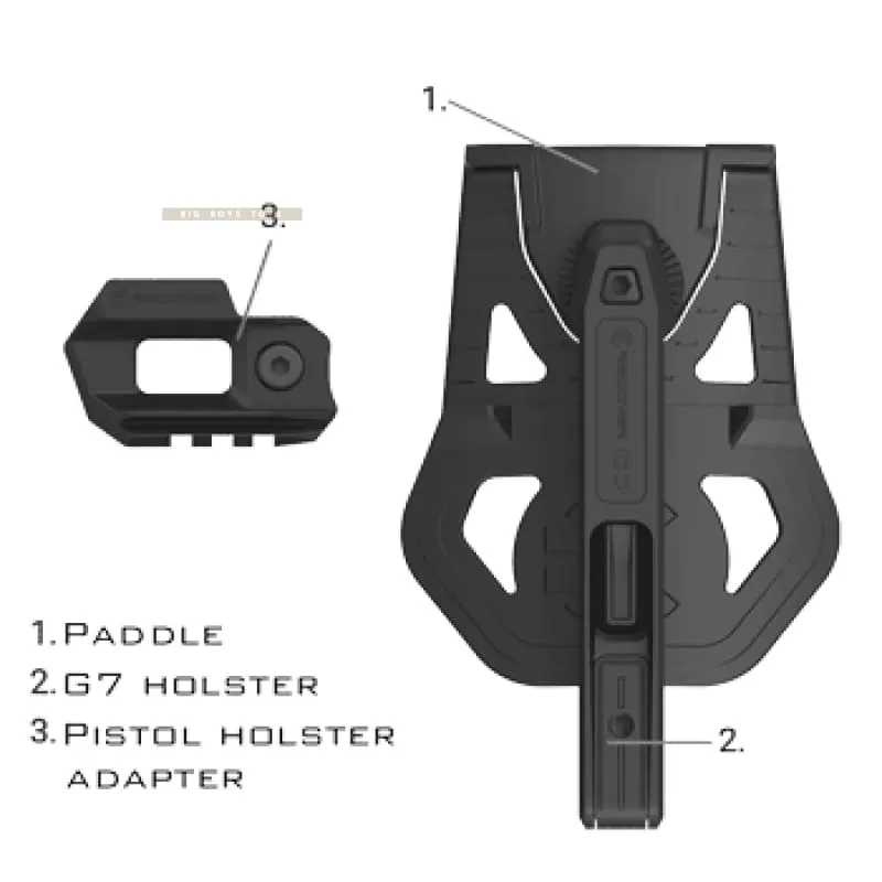 Recover Tactical G7 OWB Holster forDouble Stack Glock 9mm/SW40/357 with rail