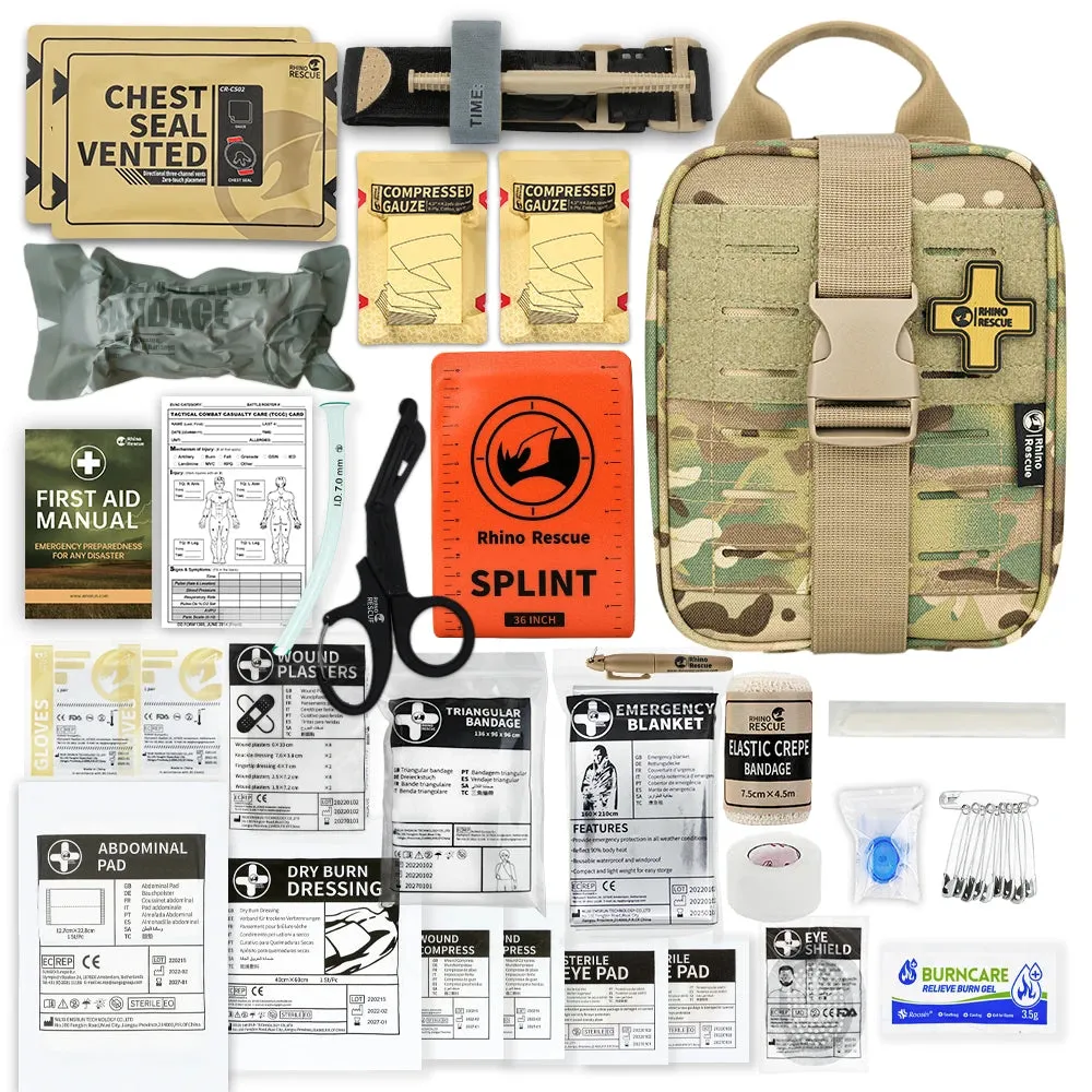 RHINO RESCUE-SE IFAK Trauma First Aid Kit,Tactical Medical Pouch for Car Home Travel Hiking and Camping,Emergency Survival