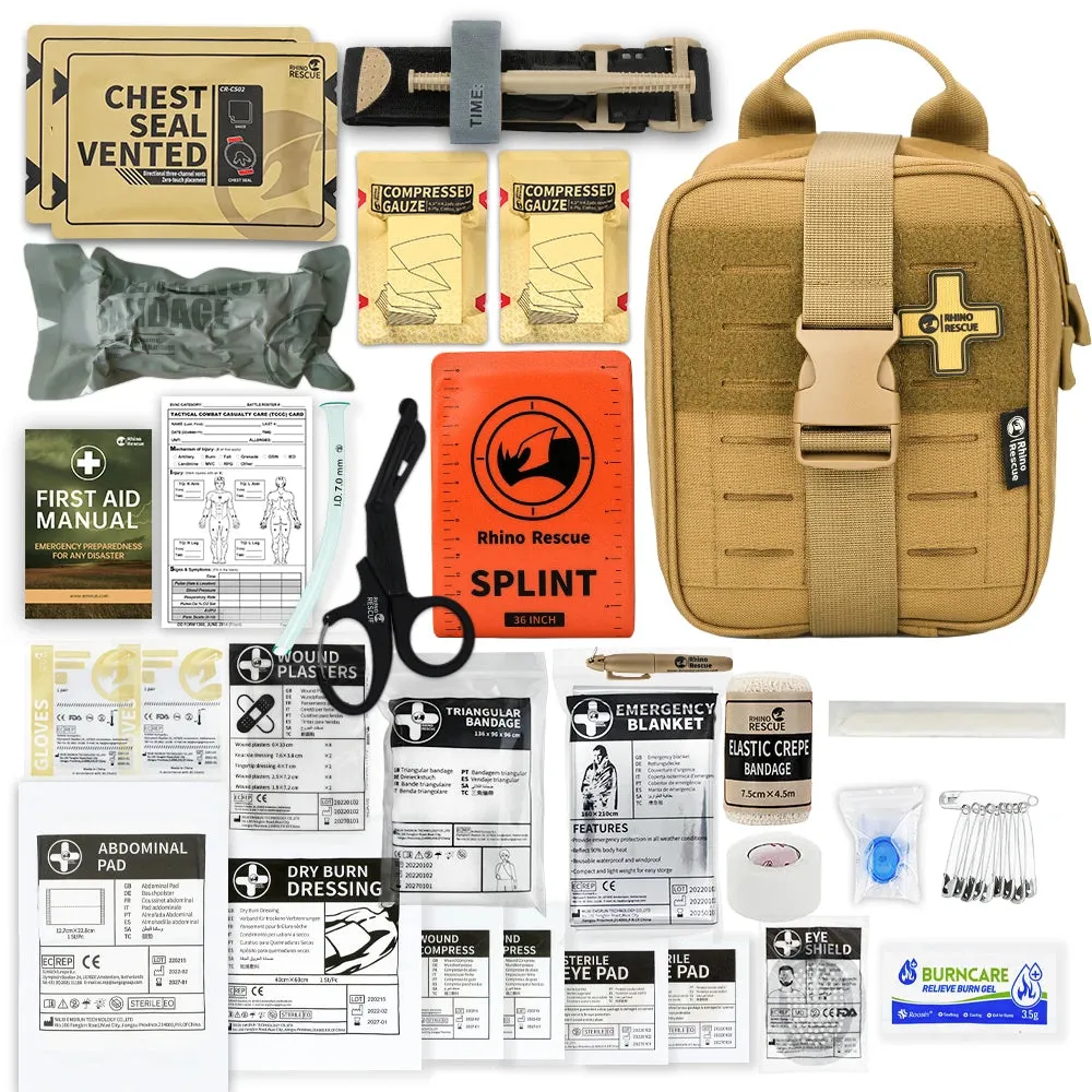 RHINO RESCUE-SE IFAK Trauma First Aid Kit,Tactical Medical Pouch for Car Home Travel Hiking and Camping,Emergency Survival