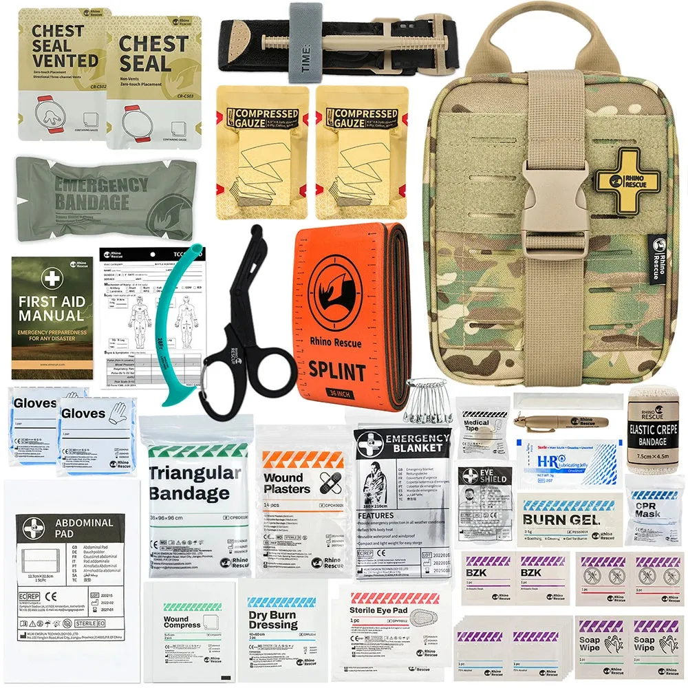 RHINO RESCUE-SE IFAK Trauma First Aid Kit,Tactical Medical Pouch for Car Home Travel Hiking and Camping,Emergency Survival