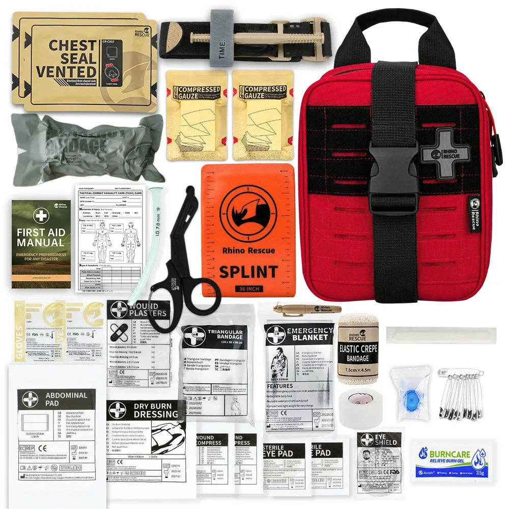 RHINO RESCUE-SE IFAK Trauma First Aid Kit,Tactical Medical Pouch for Car Home Travel Hiking and Camping,Emergency Survival