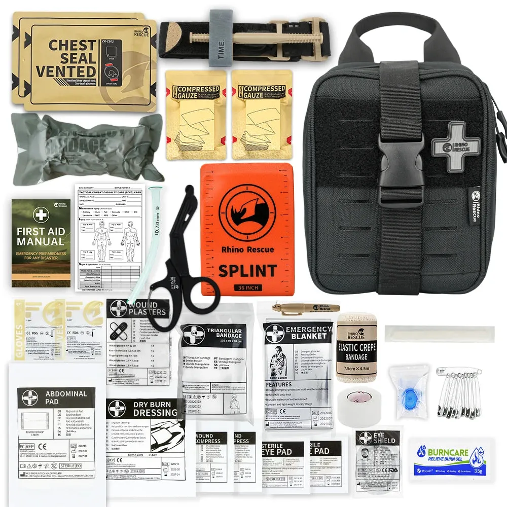 RHINO RESCUE-SE IFAK Trauma First Aid Kit,Tactical Medical Pouch for Car Home Travel Hiking and Camping,Emergency Survival