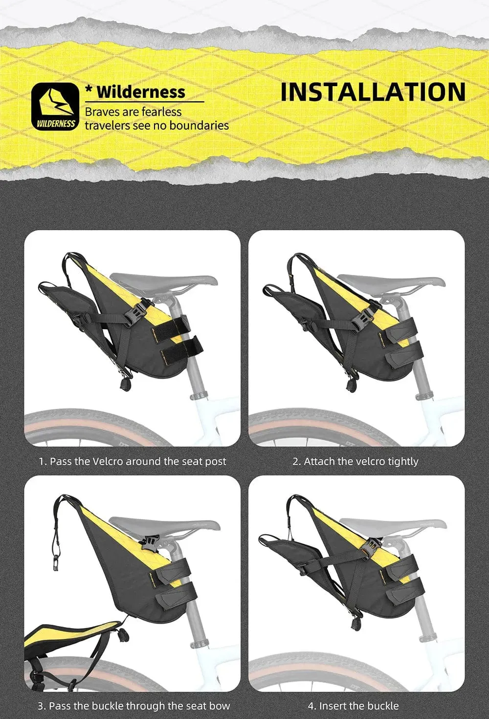 RHINOWALK - Wilderness Series - 14L Waterproof Bike Saddle Bag – With removable Dry Bag
