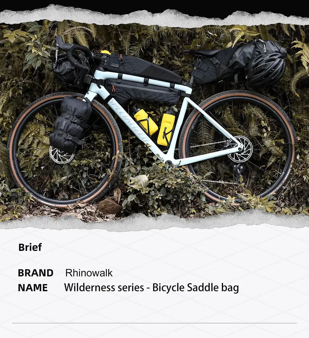 RHINOWALK - Wilderness Series - 14L Waterproof Bike Saddle Bag – With removable Dry Bag