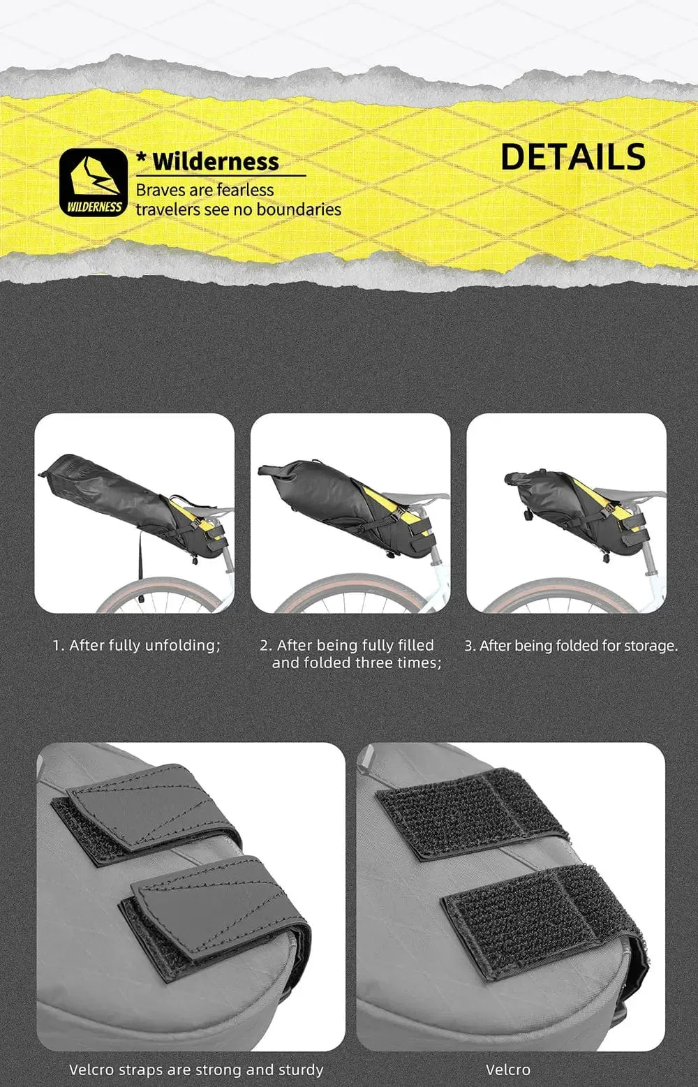RHINOWALK - Wilderness Series - 14L Waterproof Bike Saddle Bag – With removable Dry Bag