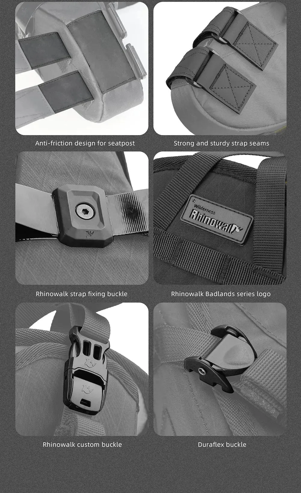 RHINOWALK - Wilderness Series - 14L Waterproof Bike Saddle Bag – With removable Dry Bag