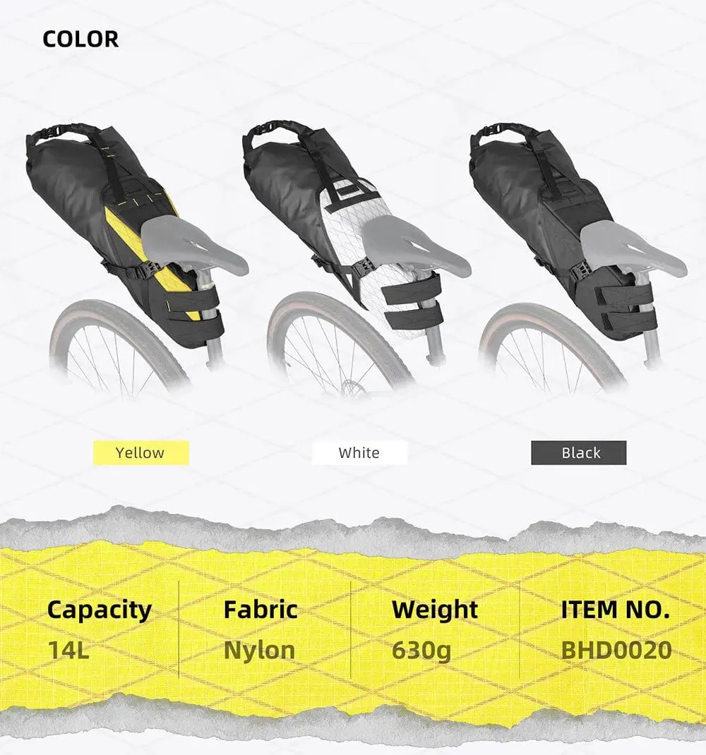 RHINOWALK - Wilderness Series - 14L Waterproof Bike Saddle Bag – With removable Dry Bag