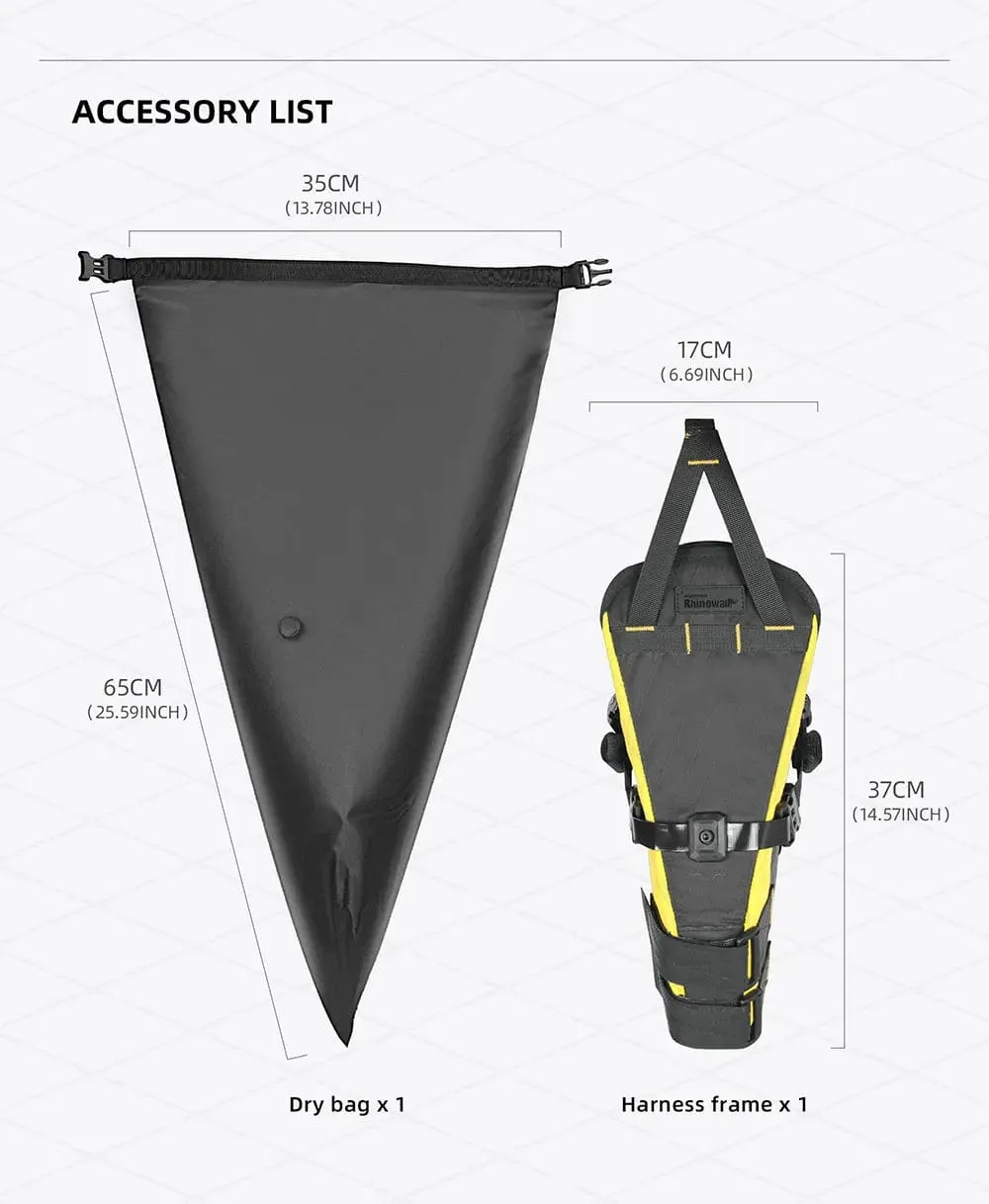 RHINOWALK - Wilderness Series - 14L Waterproof Bike Saddle Bag – With removable Dry Bag