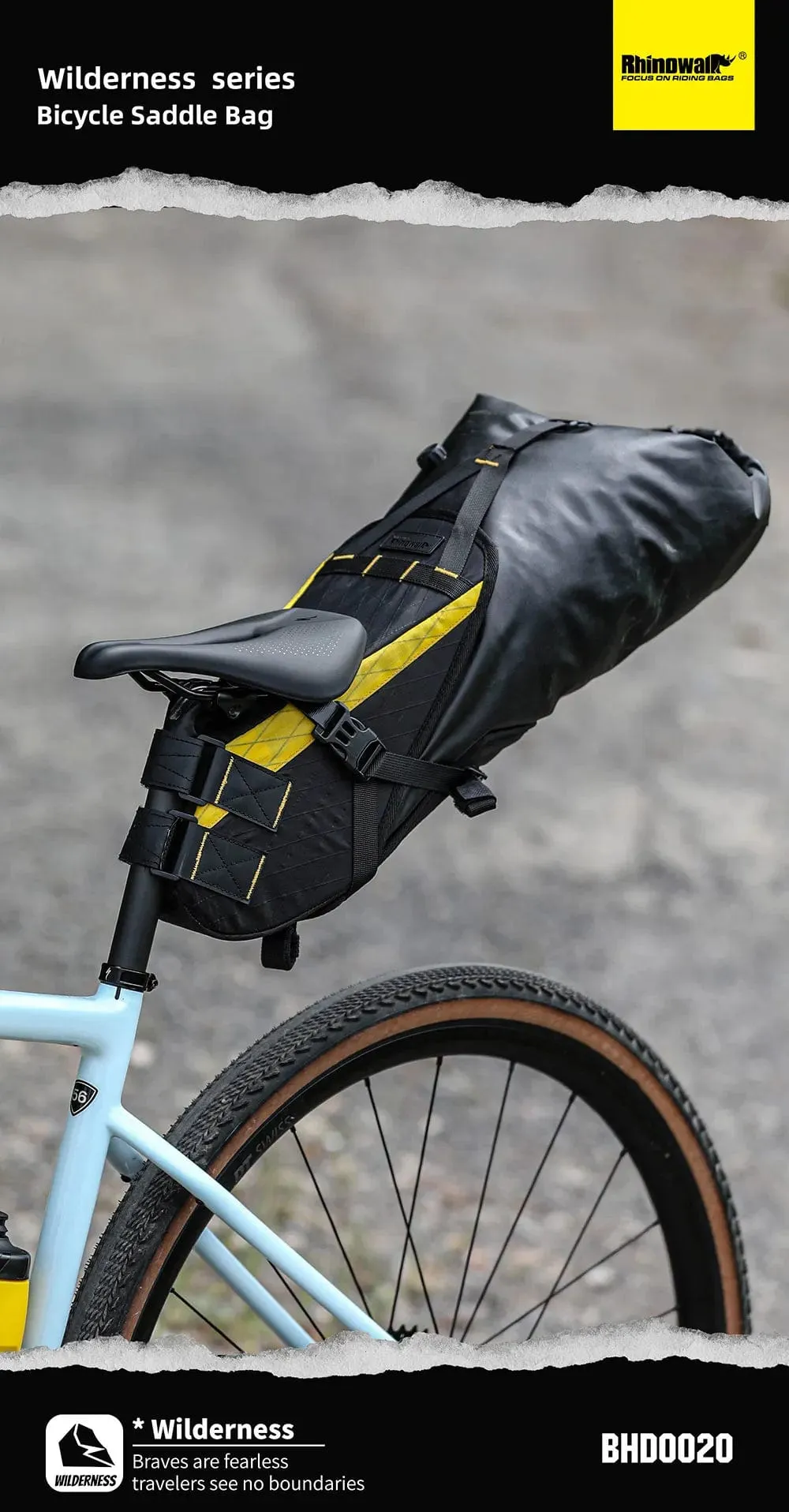 RHINOWALK - Wilderness Series - 14L Waterproof Bike Saddle Bag – With removable Dry Bag