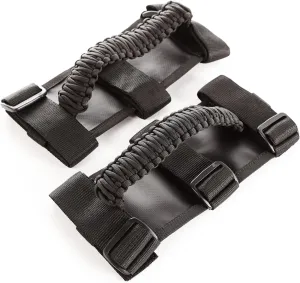 Rugged Ridge 13505.30 Grab Handle Kit, Paracord, Black/Black; 55-Current Jeep CJ/Wrangler/Gladiator
