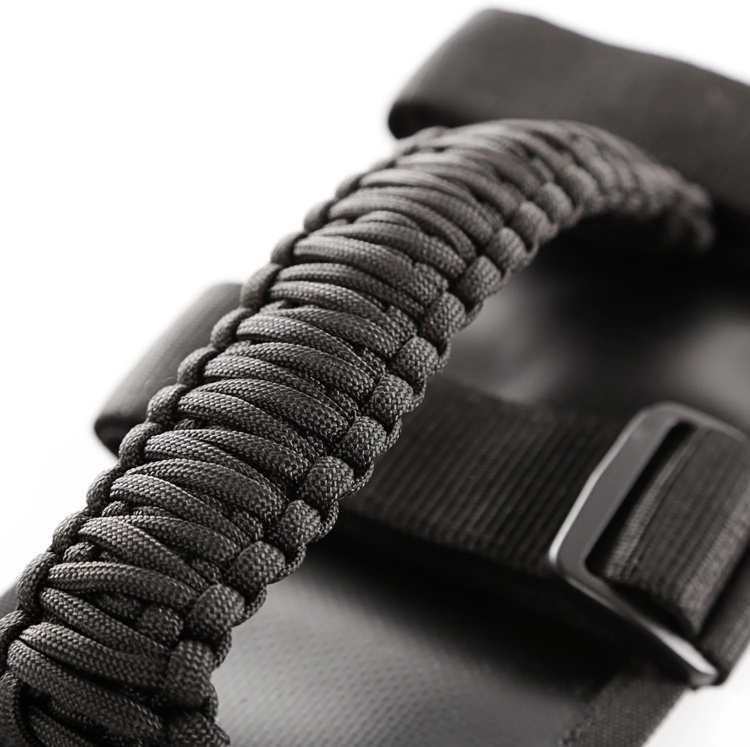 Rugged Ridge 13505.30 Grab Handle Kit, Paracord, Black/Black; 55-Current Jeep CJ/Wrangler/Gladiator