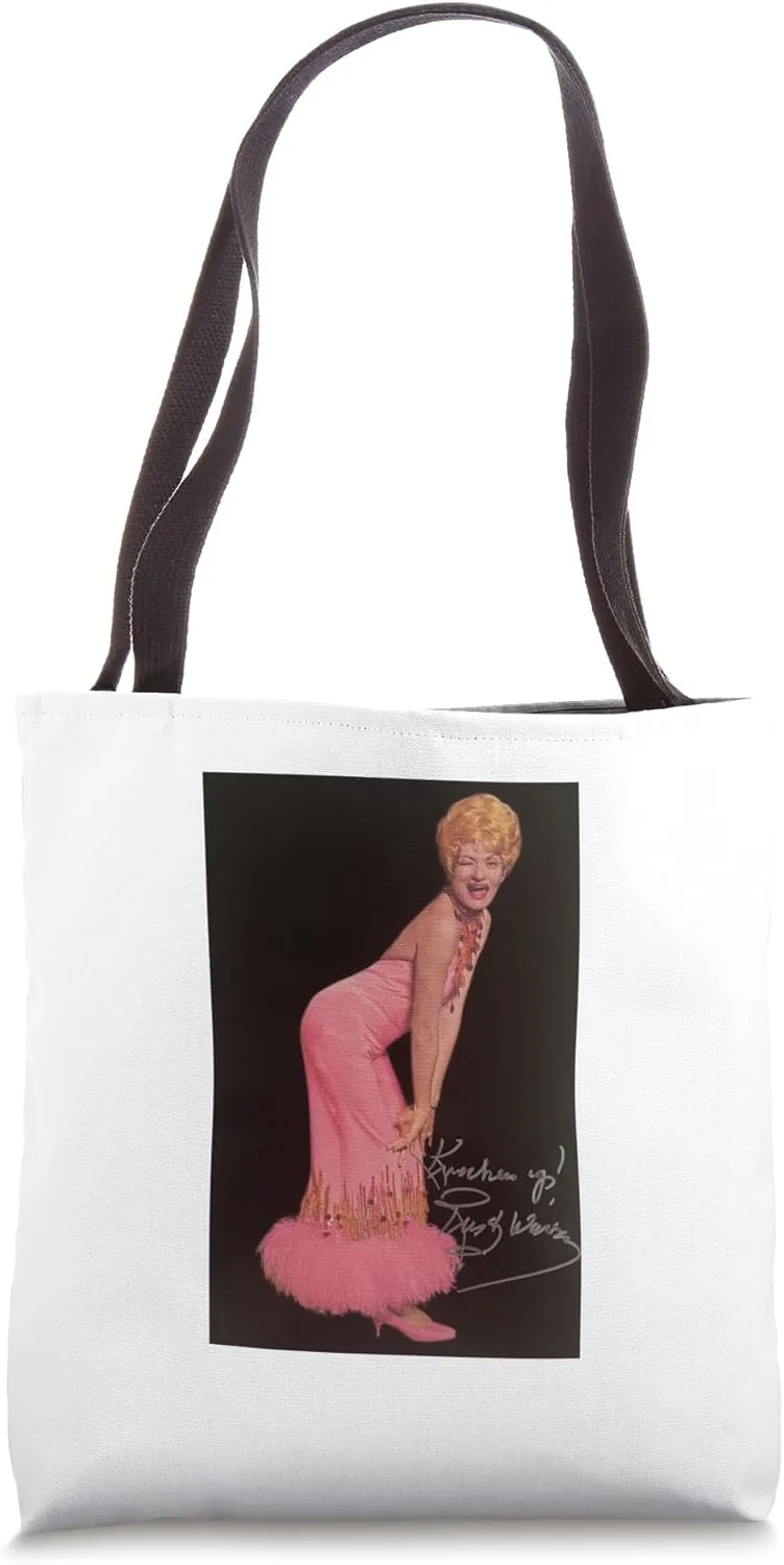 Rusty Warren Bounce Your Boobies Pink Gown Autograph Tote Bag