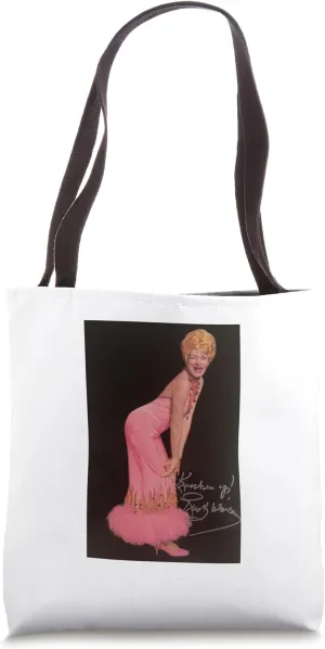 Rusty Warren Bounce Your Boobies Pink Gown Autograph Tote Bag