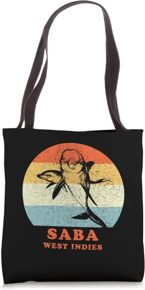 Saba, West Indies Vintage Dolphin - Porpoise Vacation Tote Bag