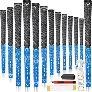 SAPLIZE Hybrid Golf Grips (CL07) - Set of 13, Innovative Design, Cross Corded Rubber Technology, Options of 8 Colors, Standard/Midsize, Basic/Deluxe Kit for Choice, Multicompound Golf Club Grips