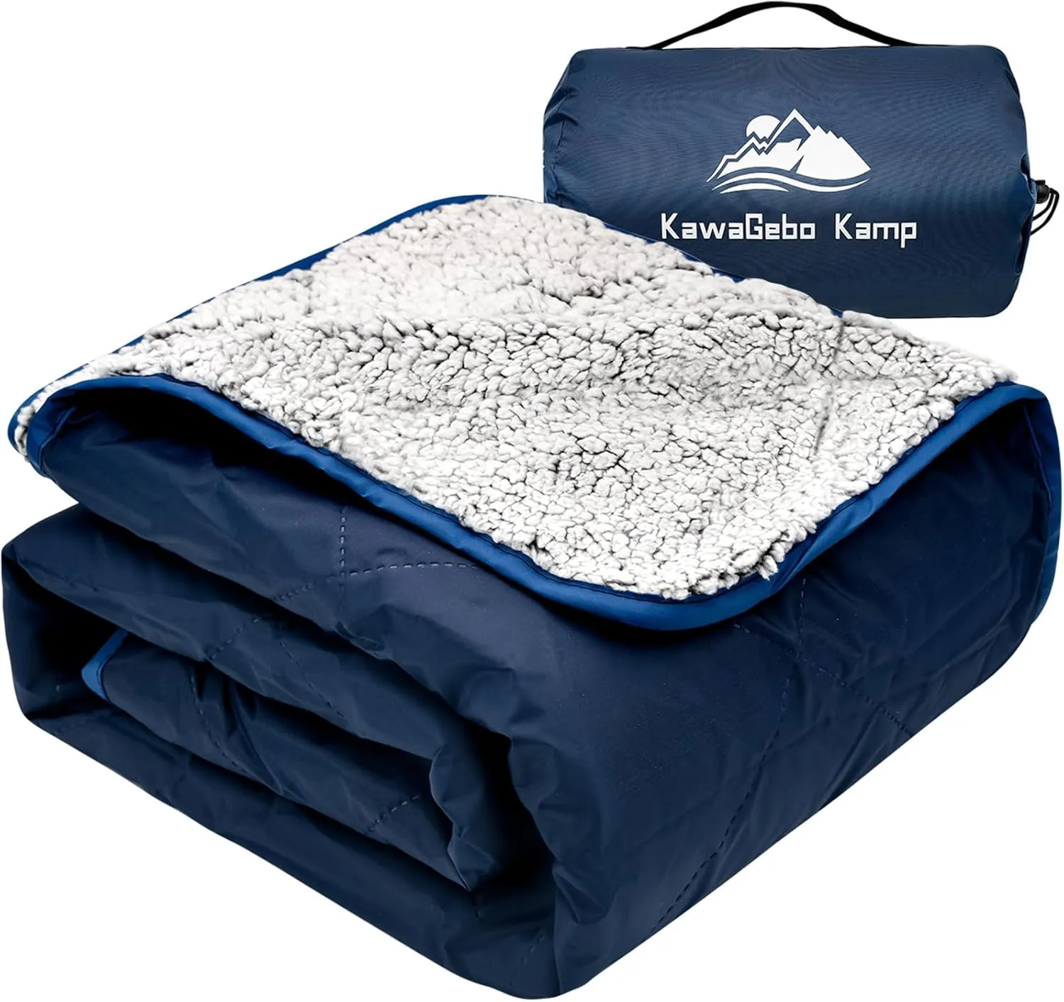 Sherpa Warm Outdoor Camping Blanket - Waterproof Stadium Blanket for Cold Weather, Camp, Sports Mom and Concert - Camping Quilt