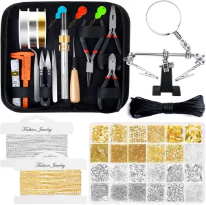 Shynek Jewelry Making Supplies Kits for Adults with Jewelry Making Tools, Earring Charms, Wires, Findings and Helping Hands for Jewelry Making and Repair