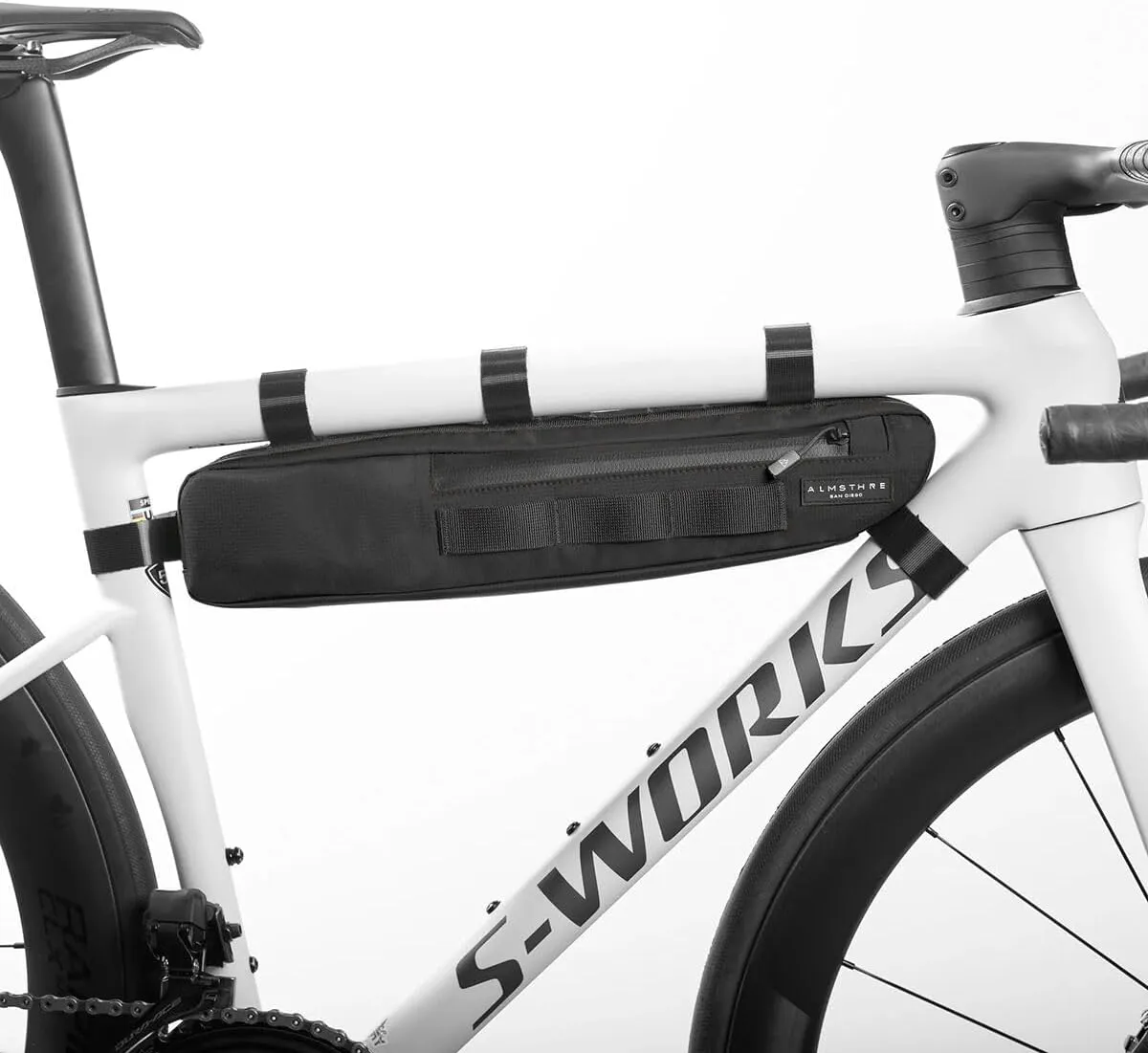 Signature Bike Frame Bag - Midnight Black, Small/Medium Sizing | Durable Recycled Ripstop Material, Waterproof Zippers & Customizable Design for Essentials