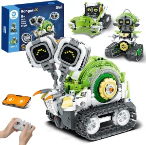 Sillbird Robot Building Kit with Remote Control STEM Gifts for Boys Age 8-12, Coding Robotic Toys for Kids Birthday - Build 3in1 Model with 478 Pieces