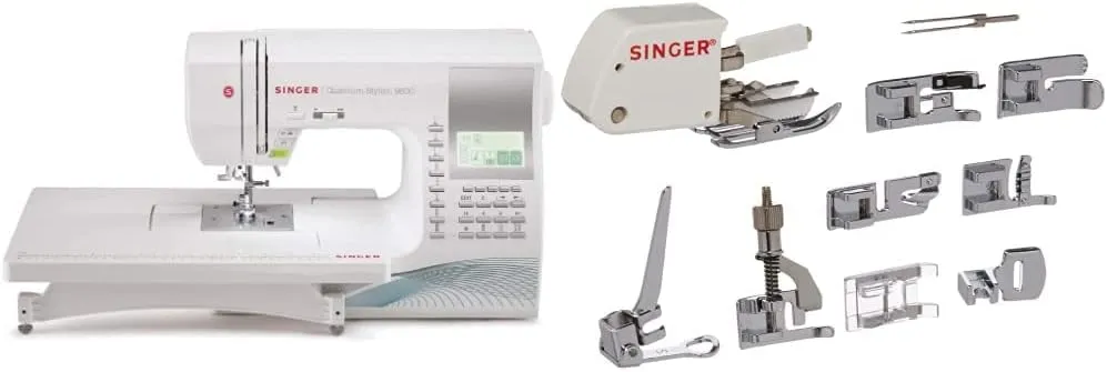 SINGER | Quantum Stylist 9960 Computerized Sewing Machine with Accessory Kit, Includes 9 Presser Feet, Twin Needles, & Case - Sewing Made Easy