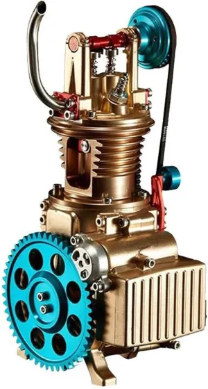 Single Cylinder 4 Stroke Cylinder Engine Model Kit, Mini Internal Combustion Machinery Motor Simulation Electric Metal DIY Assembly Physics, for Gifts Science Enthusiasts Education Educational Toys