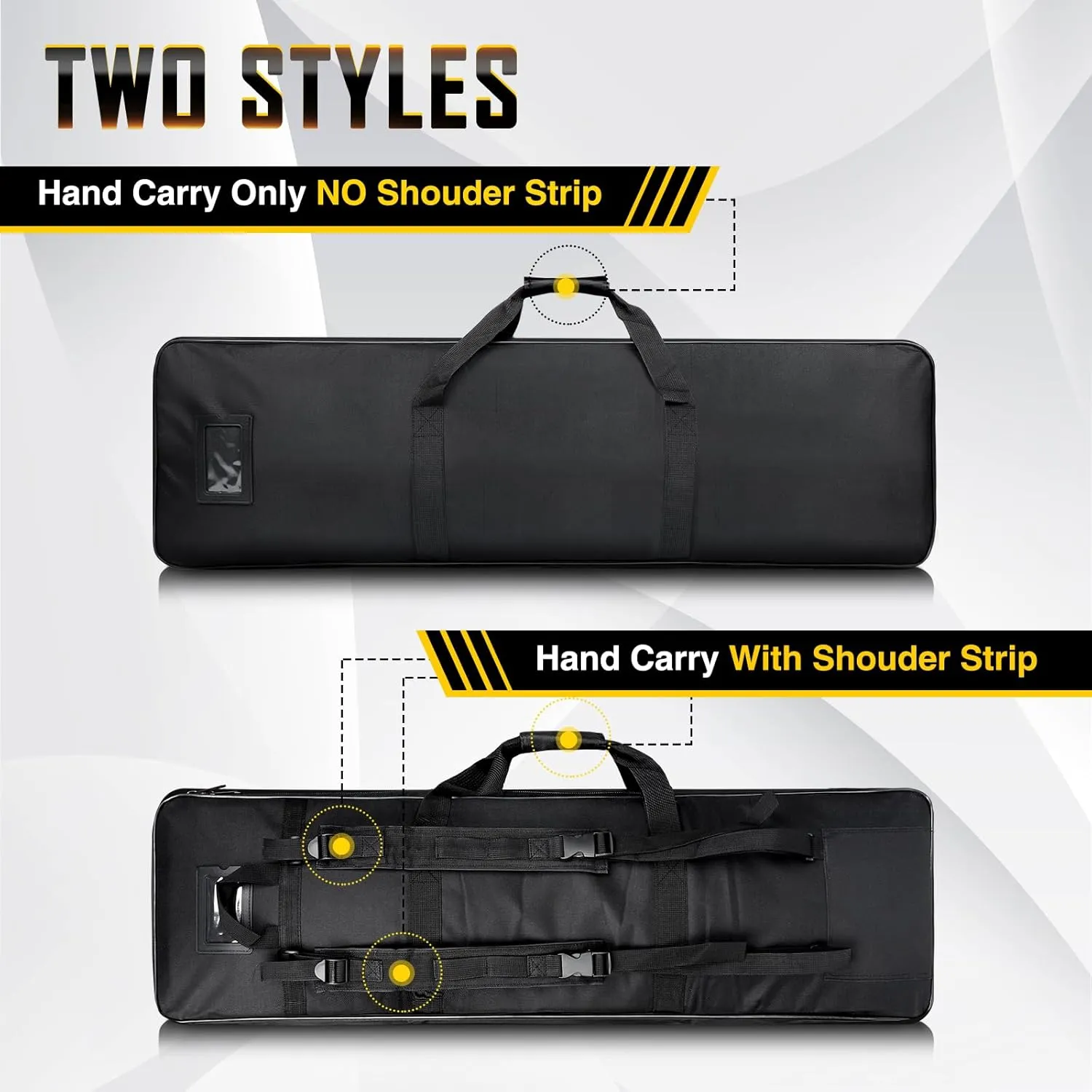 Single Rifle Bag for store and transport rifles, shotguns, and airsoft guns well padding rifle packbag with 3 side pockets to fit all the essential