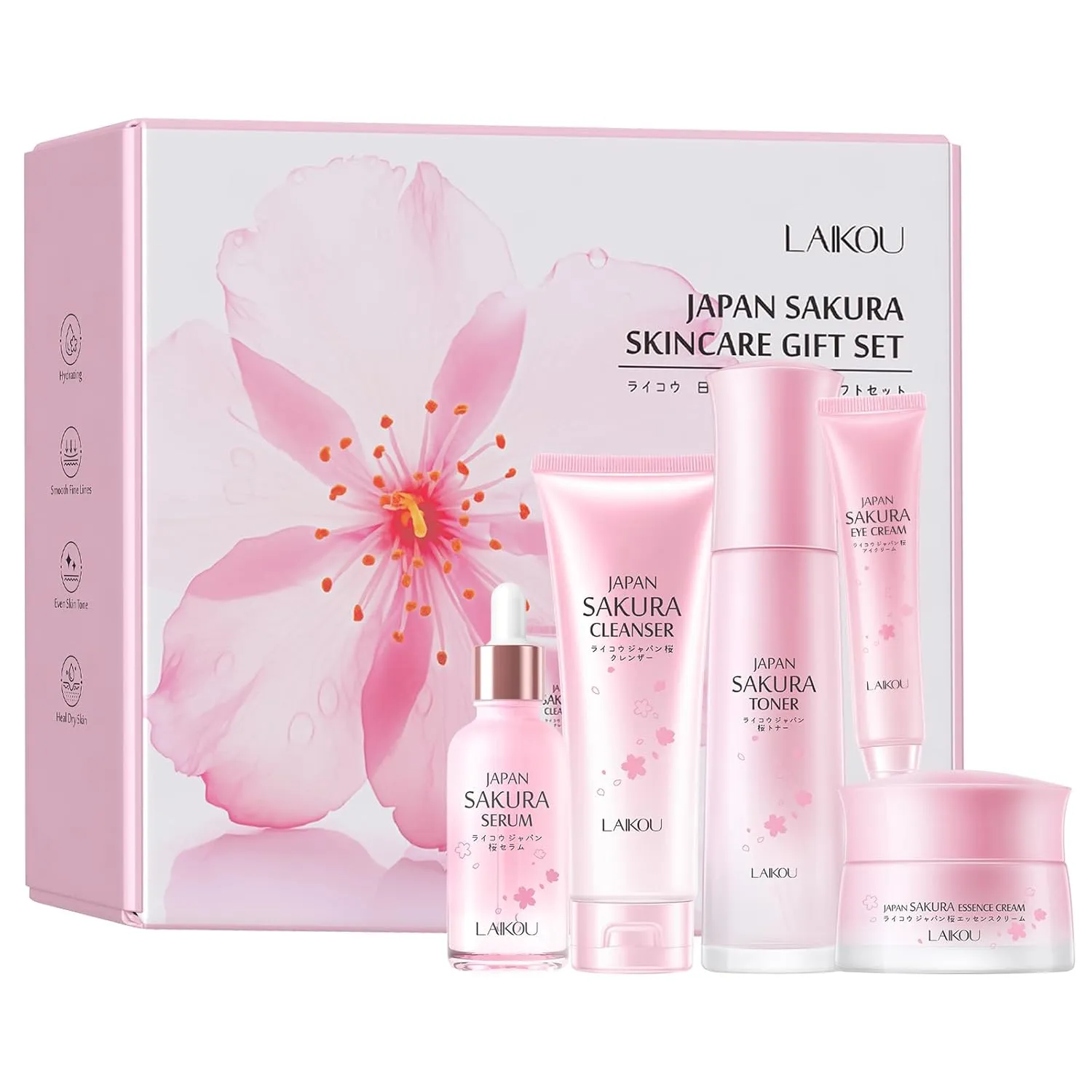Skin Care Set, Skincare Gift Set, Skin Care Routine Kit for Women, Teen Face Care Kit Girls with Cleanser, Toner, Eye Cream, Serum, Essence Cream Mother's Day Christmas Birthday Daughter Wife