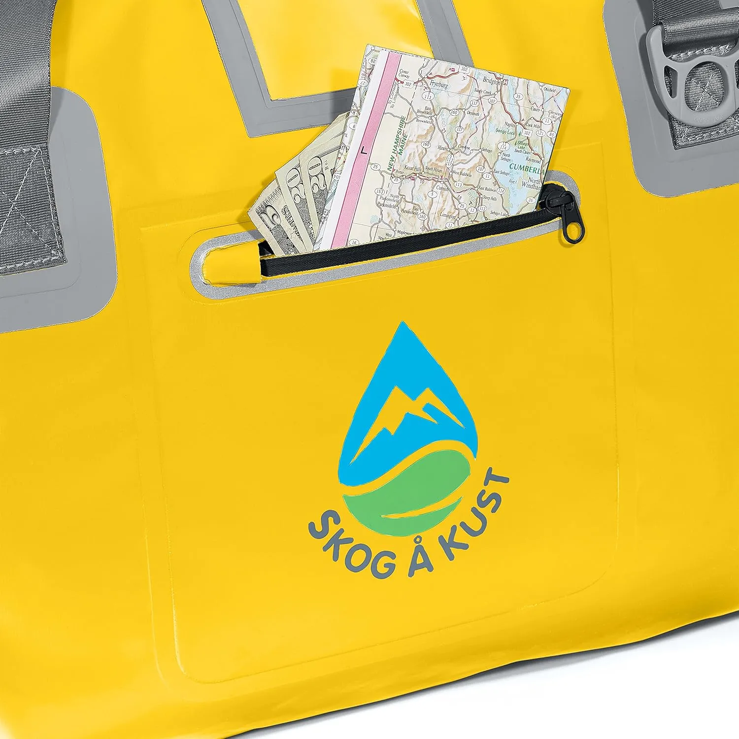 Skog Å Kust Duffelsak Heavy Duty Waterproof Duffel - Gear Bag for Sports, Travel, & More - 40L Yellow