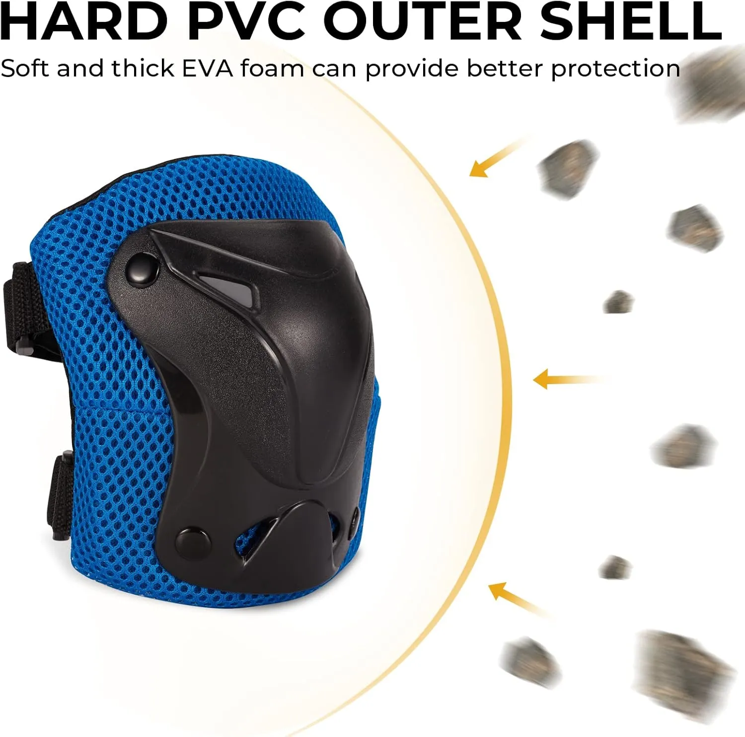 SKT HP Protective Gear for Adults, Knee Pads Elbow Pads Wrist Guards for Inline Skating Biking Skateboarding