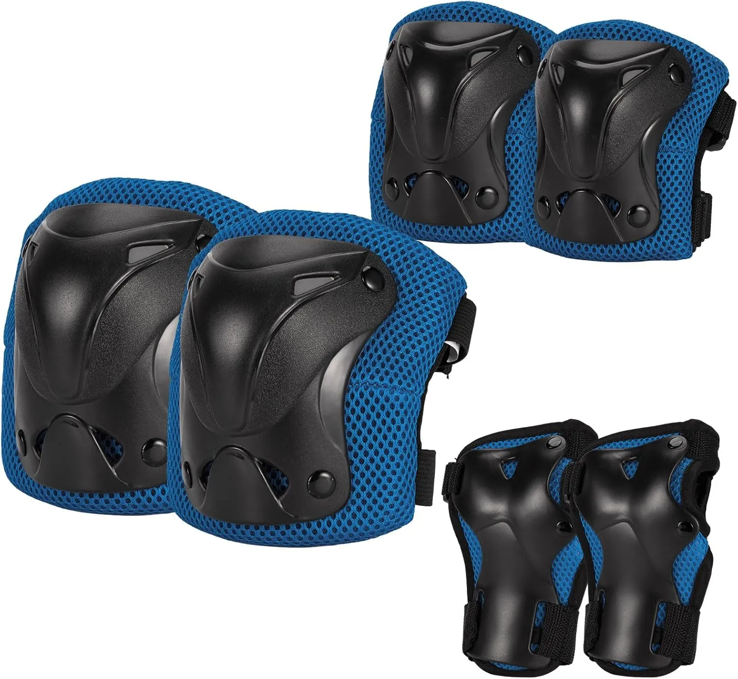 SKT HP Protective Gear for Adults, Knee Pads Elbow Pads Wrist Guards for Inline Skating Biking Skateboarding