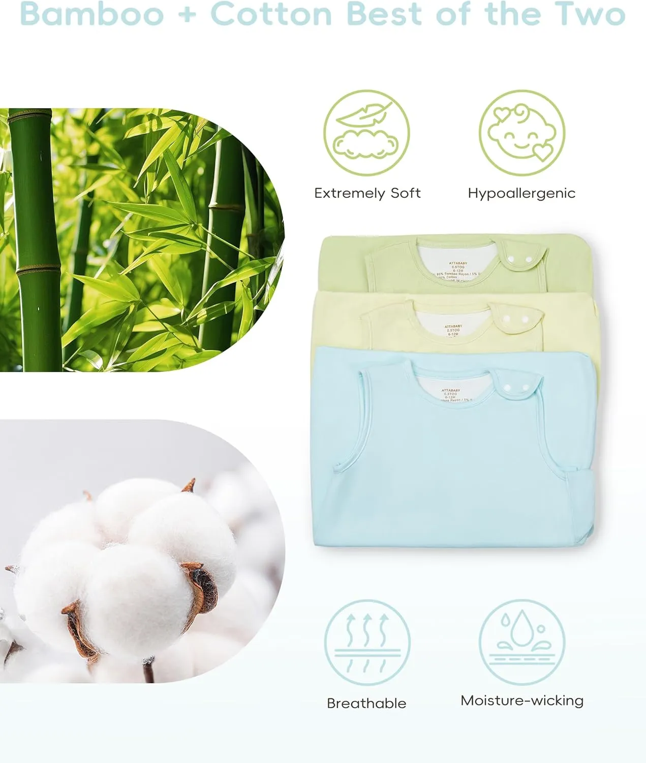 Sleep Sacks, 2-Pack Growing Set, Baby Wearable Blanket for Newborns, Infant Sleep Bag