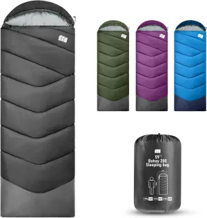 Sleeping Bags for Adults Warm Weather, 40F Degree Sleeping Bags, Portable, Waterproof, 3lb Lightweight Sleeping Bag for Tall Girls Boys with Compression Sack for Warm Camping, Hiking, Outdoor & Indoor