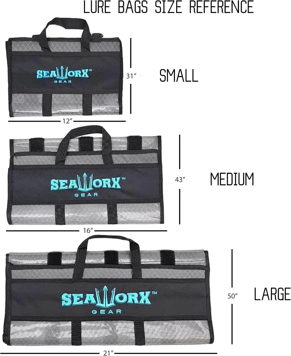 Small Lure Bag, 6 Pocket, 31" x 12" Tackle Box - Heavy Duty Fishing Bag
