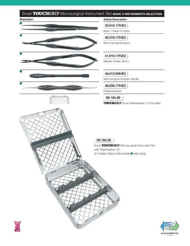 Small Touchgrip Microsurgical Instrument Set (ZTK2-Small)