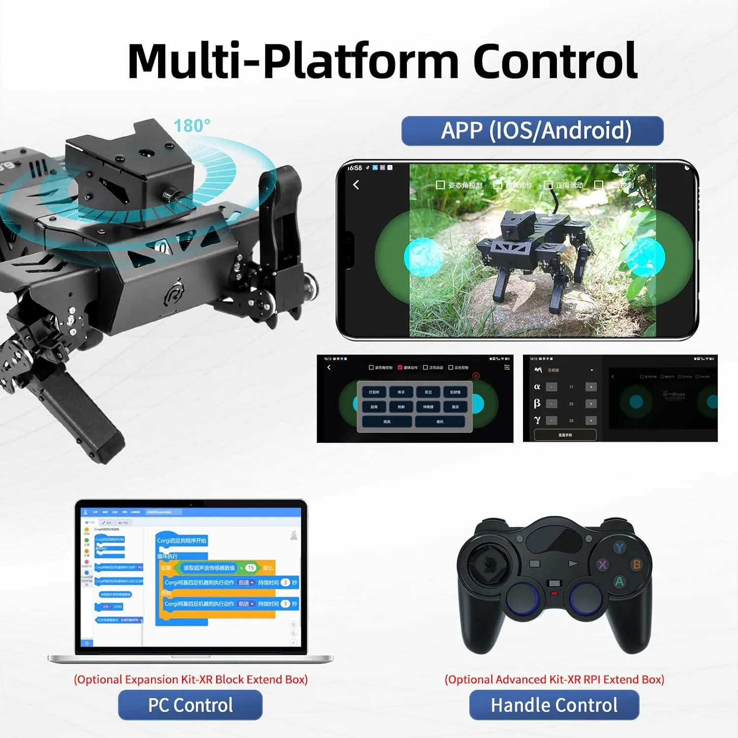 Smart Robot Dog Kit, 12 DOF Programmable Bionic Metal STEM Learning Toy, Open Source ESP32 Educational Project for Teens Adults, Wireless App Control(Basic Kit)