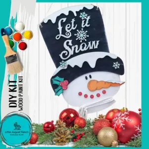 Snowman Door Hanger DIY Winter Kit - Wood Blanks for Crafting and Painting