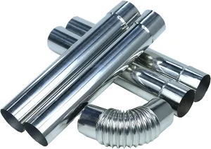 SoloWilder Wood Stove Pipe Flue Extension Stainless Steel Chimney, Diameter 2.36", 4 Straight with 1 Elbow(36cm/14.17in)