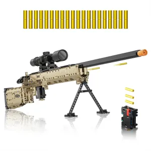 Sosuy Building Block Gun Sets, M24 1:1 DIY Shootable Sniper Model Guns Army Toys for Adult Teen Boys,Birthday for Men Kids Age 8 ,Realistic Bricks Collection for Military Fan 1380PCS