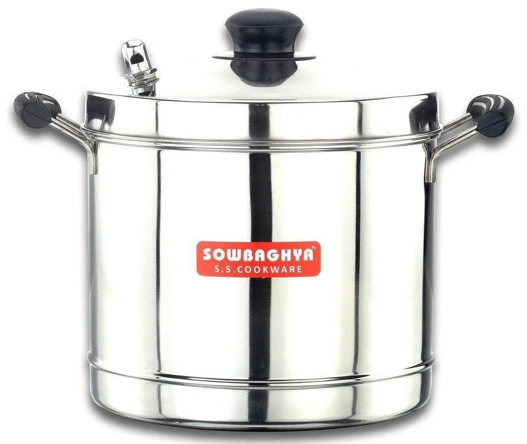 Sowbaghya Induction Base Stainless Steel Idly Maker (6 Plates)