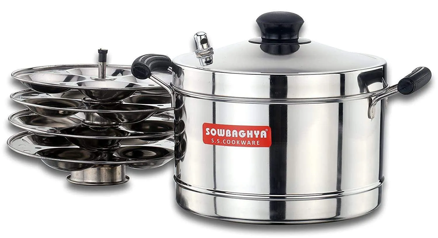 Sowbaghya Induction Base Stainless Steel Idly Maker (6 Plates)
