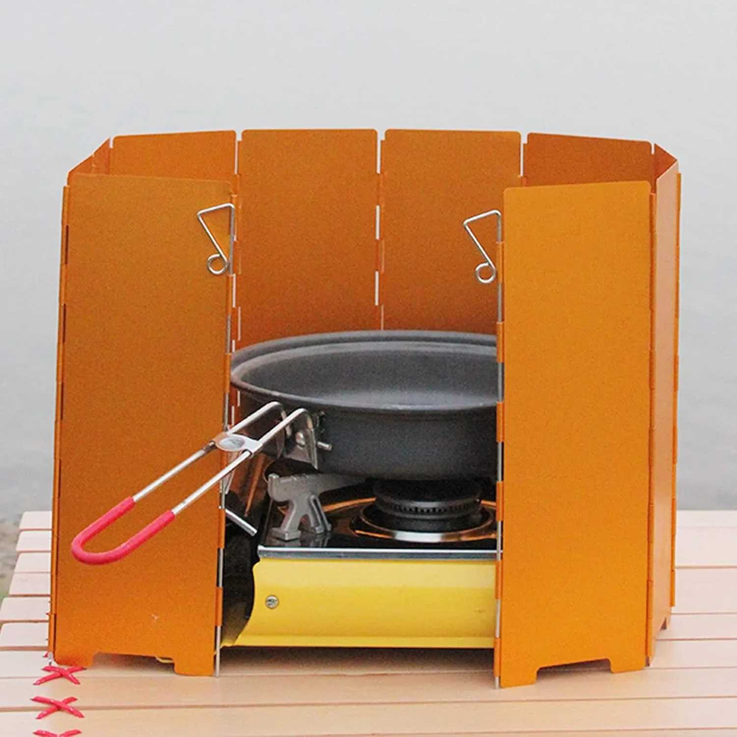 Splash Guard for Pans 10/12 Plates Aluminium Camping Stove Windscreen Folding Outdoor Stove Windscreen with Carry Bag Pan Splash Guard