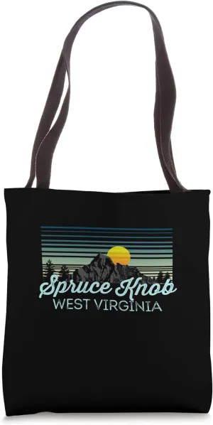 Spruce Knob Retro Clothes & Gear - Spruce Knob Souvenir Tote Bag