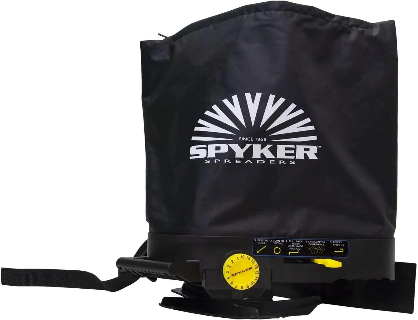 Spyker 25lb Bag Seed Spreader with Material Viewing Window & Easy Calibration System, Black (BCS25)