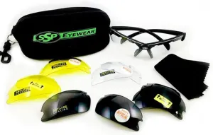 SSP Eyewear Top Focal Premier Tactical Safety Glasses Kit, 6 HD A-Eye NVR/fog Upper Bifocal and Plain Lenses, 1.75 Magnifaction