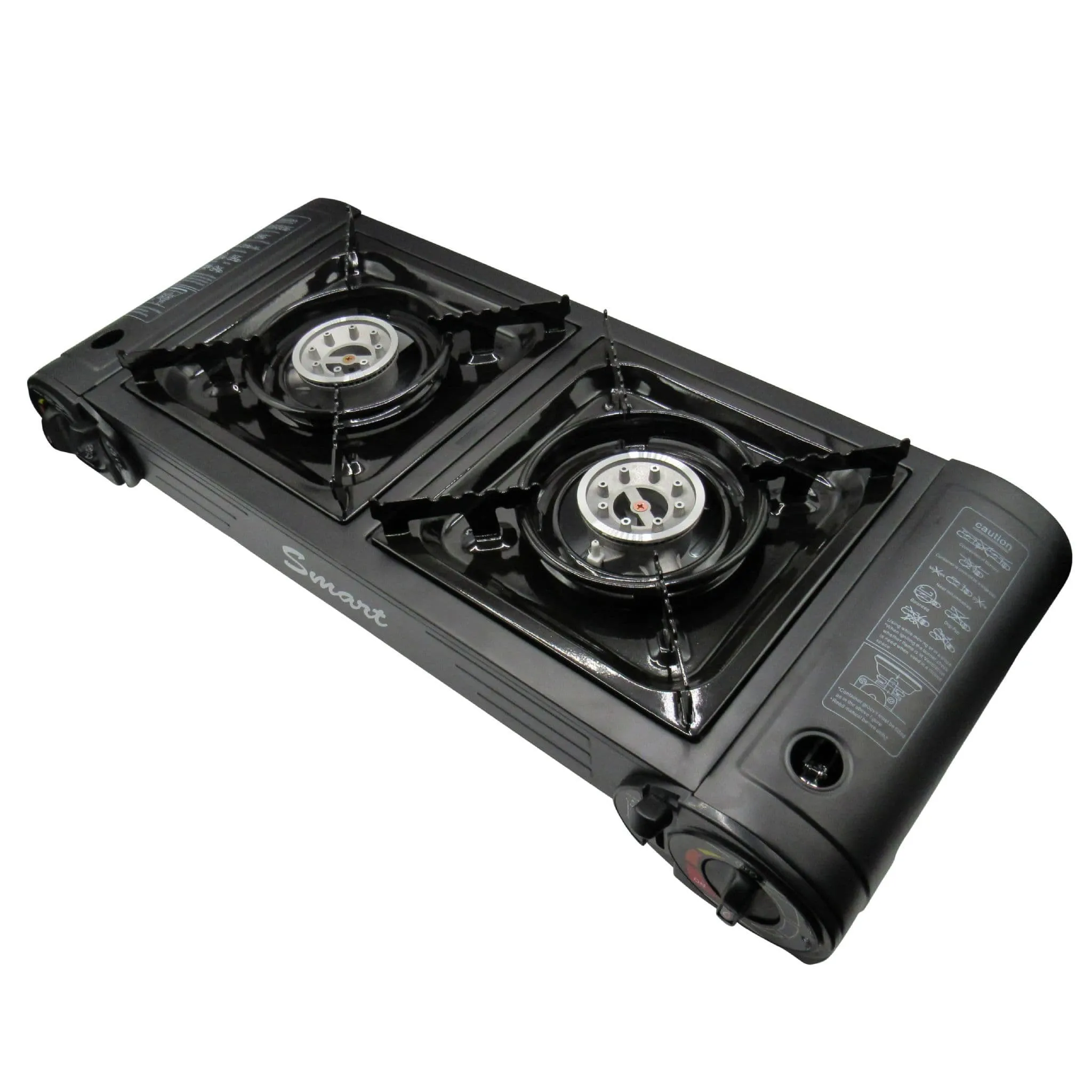 Stove Twin Running out fast Cooker Double Butane Camping Gas Burner (Portable Black) Curated collection