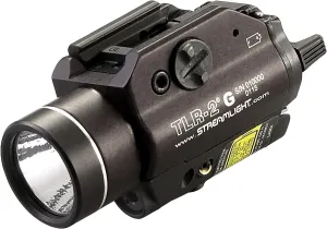 Streamlight 69250 TLR-2G 300-Lumen Rail-Mounted Tactical Weapon Light with Integrated Green Aiming Laser Includes Key Kit for Select Handguns, Black